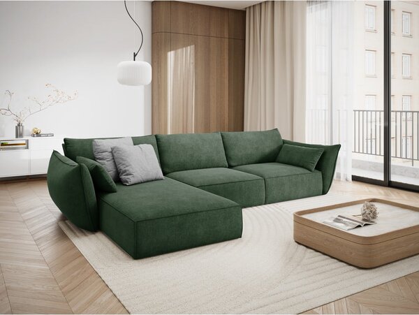Sötétzöld sarokkanapé (bal oldali) Vanda – Mazzini Sofas