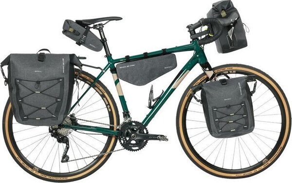Basil Sakwa pojedyncza BASIL NAVIGATOR STORM SINGLE PANNIER BAG M 12-15 L, Hook On System, wodoodporna, grey black (NEW 2024)