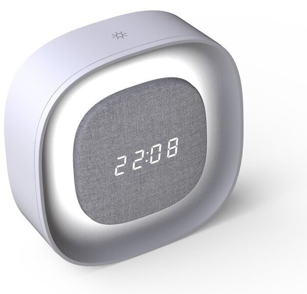 Techly IC-CLOCK-56WH napelemes rádiós vezérlésű óra Digitális ébresztőóra Szürke, Fehér