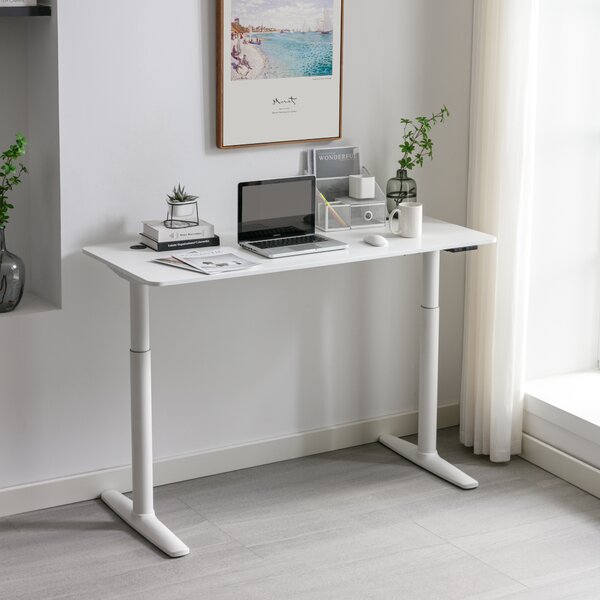 Állítható magasságú asztal Arogno 140x60 cm fehér