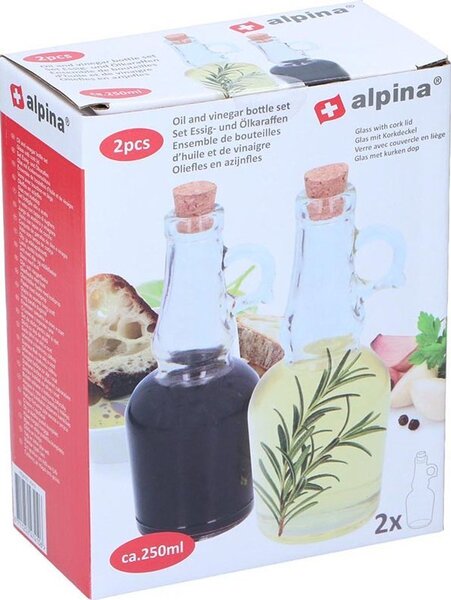 Olaj / ecet kiöntő 2részes 250ml D7x18cm üveg 259gr ALPINA