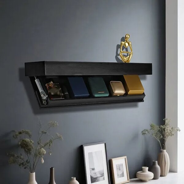 Floatshelf™ Falra Szerelhető Titkos Rekeszes Polc (53 X 17,5 X 5 Cm), Fehér