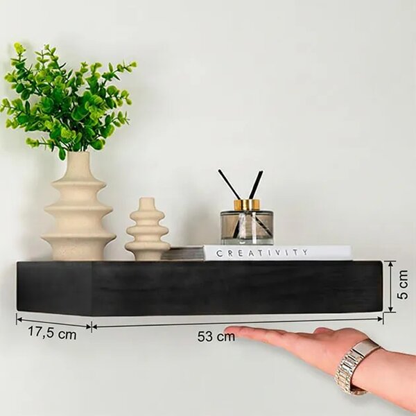 Floatshelf™ Falra Szerelhető Titkos Rekeszes Polc (53 X 17,5 X 5 Cm), Fehér