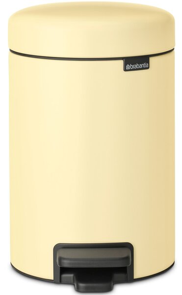 BRABANTIA NewIcon pedálos hulladékgyűjtő szagmentesen záródó Soft-Close fedél műanyag tartály 3L - V méret acél kellemes sárga - 233760