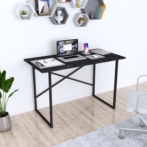 Íróasztal Tjeldsund 120x60x75cm fekete márvány