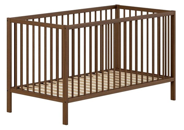 Barna bükkfa babaágy levehető oldallal-állítható magassággal 70x140 cm Dino – Vipack