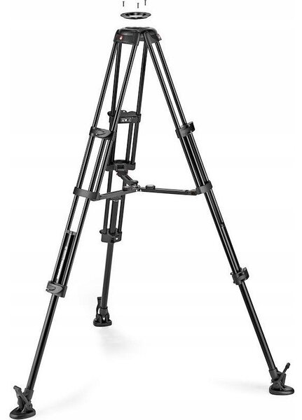 MANFROTTO Alu videó állvány, ikerláb, kökzépterpesz, 100/75mm csésze MVTTWINMA