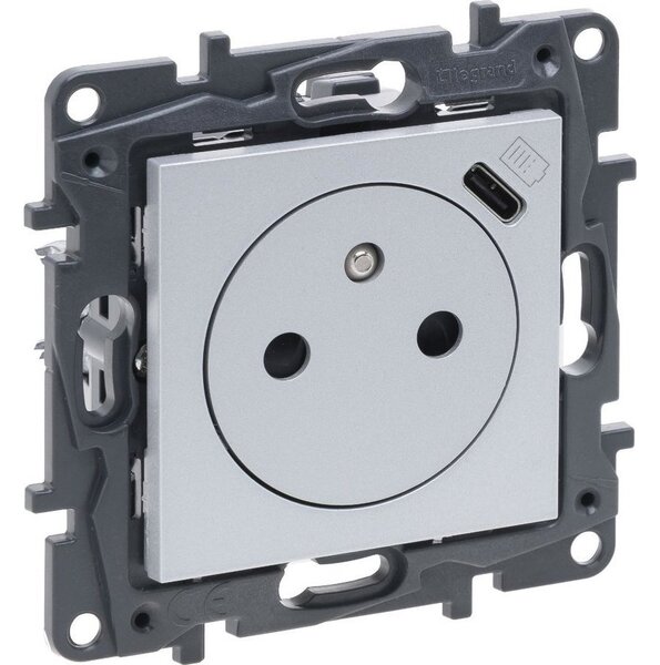 Fali USB Elektromos Aljzat Legrand szürke