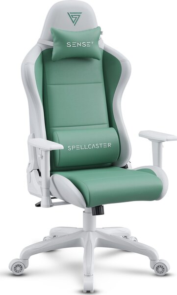 SENSE7 Spellcaster FUKU PU gamer szék fehér-zöld
