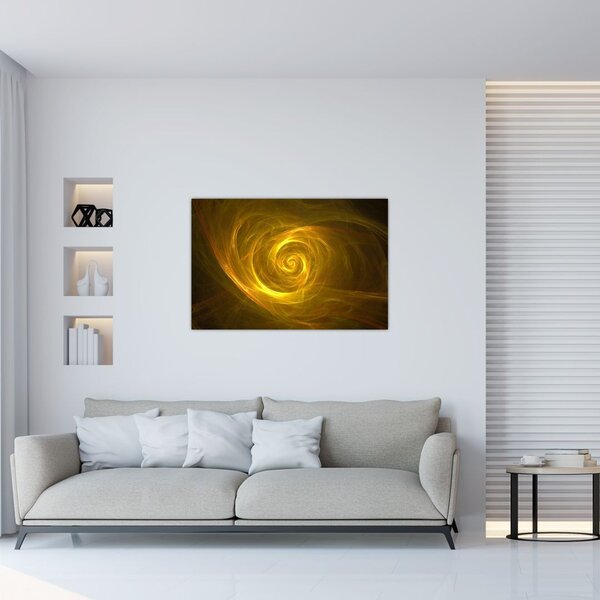 Absztrakt sárga spirál képe (90x60 cm)