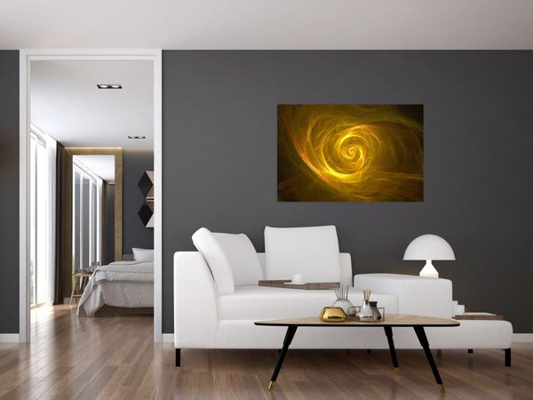 Absztrakt sárga spirál képe (90x60 cm)