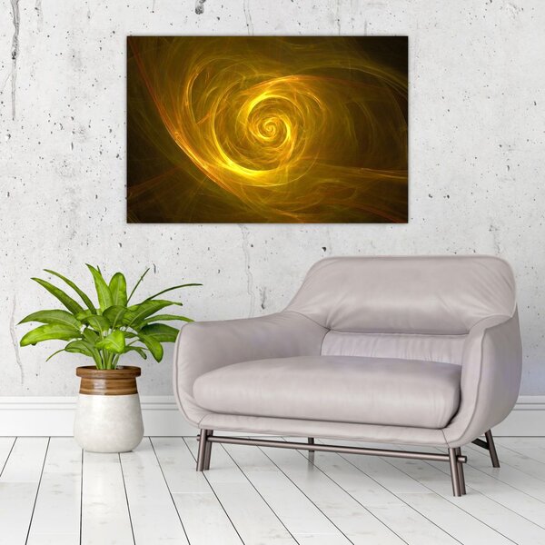 Absztrakt sárga spirál képe (90x60 cm)