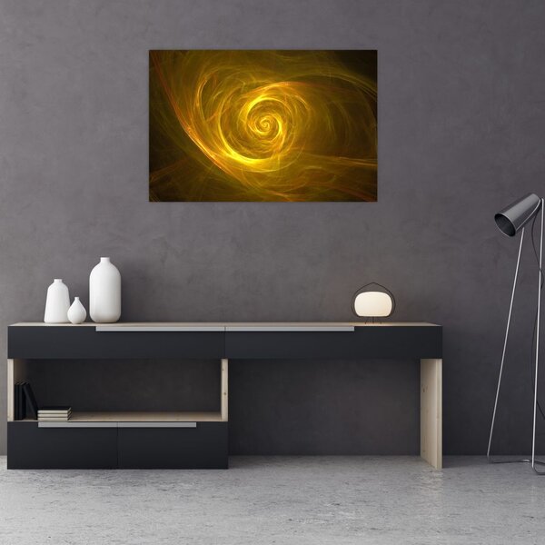 Absztrakt sárga spirál képe (90x60 cm)