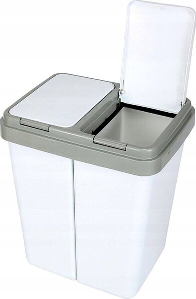 Katex waste bin for sorting with a button, white (656631)