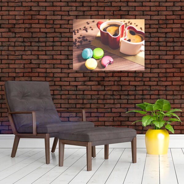 Kávé és a macaroon képe (70x50 cm)