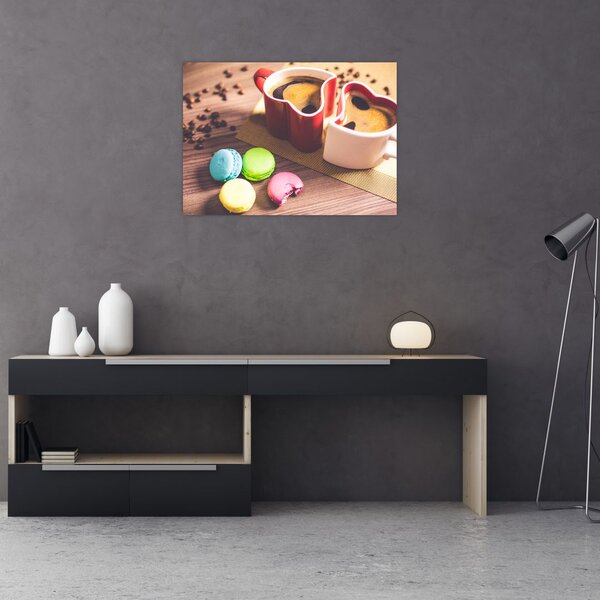 Kávé és a macaroon képe (70x50 cm)