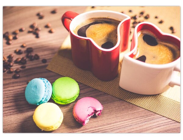 Kávé és a macaroon képe (70x50 cm)