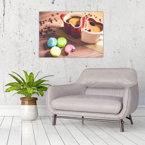 Kávé és a macaroon képe (70x50 cm)