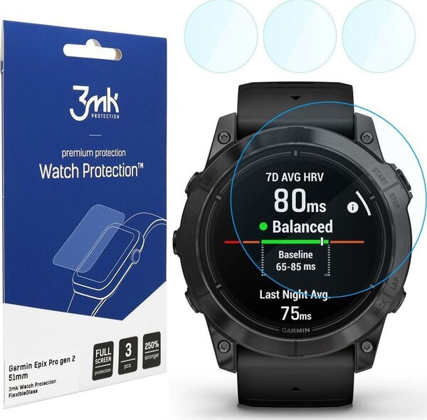 3mk Óra kijelző védőfólia FlexibleGlass hibrid üvegfólia 7H Garmin Epix Pro gen 2 51mm