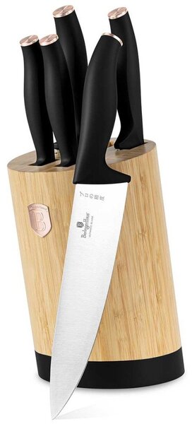 Késkészlet blokkban Berlinger Haus Black Rose 5 db-os