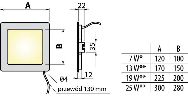 GTV Oprawa downlight LED MATIS PLUS 19W 1520lm 120° IP20 3000K wpuszczana biała LD-MAW19W-CBP