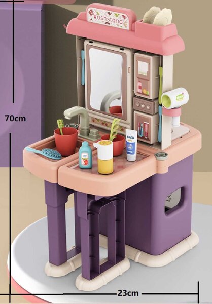 TIMELESS TOYS 2 az 1-ben játékkonyha és fürdőszoba 43 részes