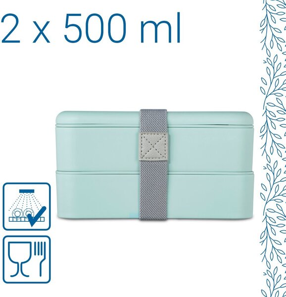 Hama 00181595 élelmiszertároló doboz Téglalap alakú 0,5 L Kék 2 db