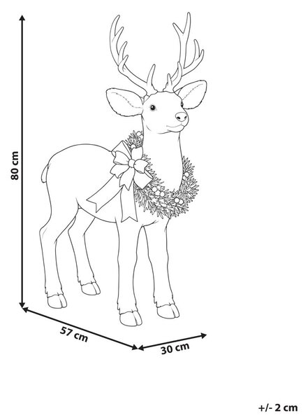 Karácsonyi dekoráció KALAJOKI 80 cm Rénszarvas Barna