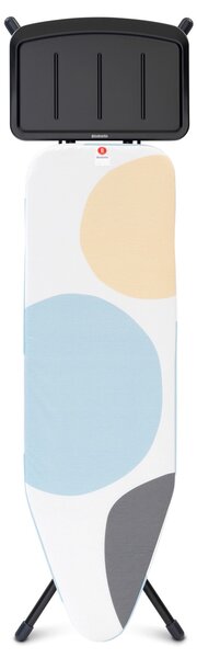 Brabantia Solid Steam Unit Holder vasalódeszka 1240x380mm - B méret, fix vasalótálca gőzállomásokhoz, D=22mm fekete váz, PerfectFlow tavaszi buborékok huzat - 134401