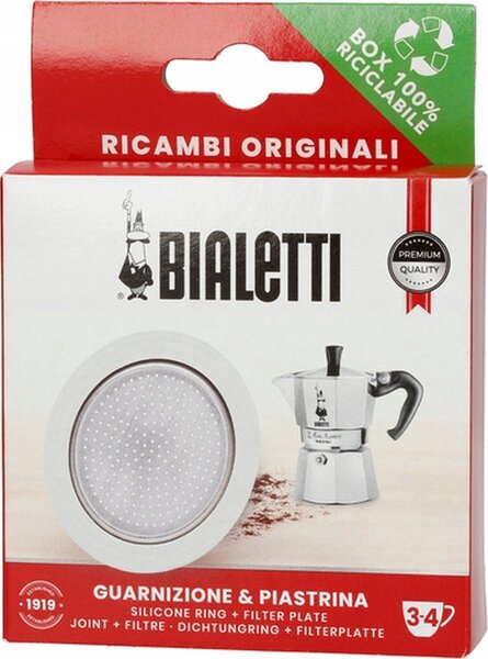 Bialetti 800039 Moka Induction 3/4 adagos kotyogóhoz és Brikka 2 adagos kotyogóhoz 1db tömítés + 1db szűrő