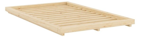 Natúr színű borovi fenyő egyszemélyes ágy ágytámla nélkül ágyráccsal 120x200 cm Dock – Karup