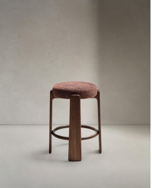 Barna-sötét natúr színű kőrisfa bárszék (ülésmagasság 65 cm) Granite – Kave Home
