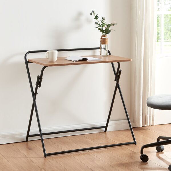 Összecsukható íróasztal Kvitsøy 85x50x80cm fekete/tölgy