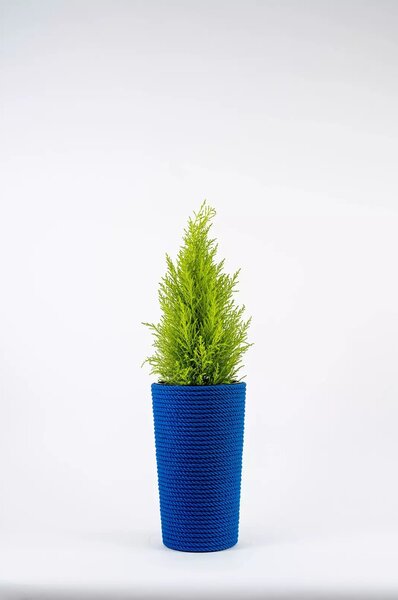 Adoni Doniczka bawełniana niebieska z wkładem 22x36 cm – ręcznie robiona (adoni-ba-blu-36)