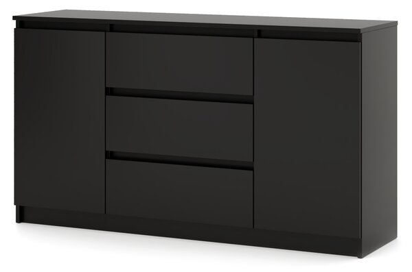 Komód Linea 140 2D3S (fekete). Akció -16%
