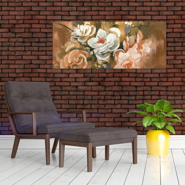 Kép - Festett csokor virág (120x50 cm)