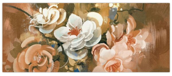 Kép - Festett csokor virág (120x50 cm)