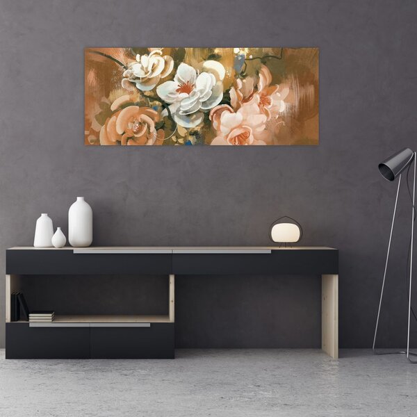 Kép - Festett csokor virág (120x50 cm)