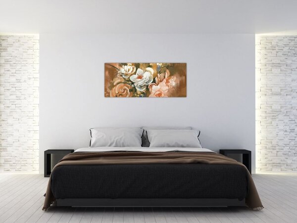 Kép - Festett csokor virág (120x50 cm)