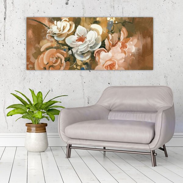Kép - Festett csokor virág (120x50 cm)