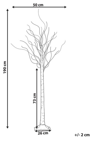 Kültéri dekoráció LED LAPPI 190 cm Karácsonyfa Fehér