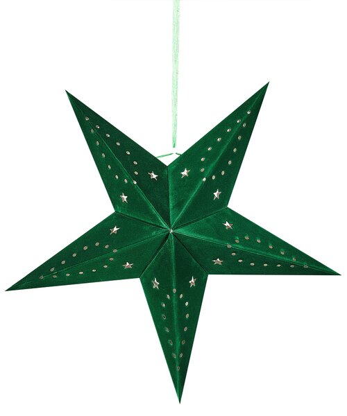 Függődísz kétdarabos szettben LED MOTTI 45 cm Csillag Smaragdzöld