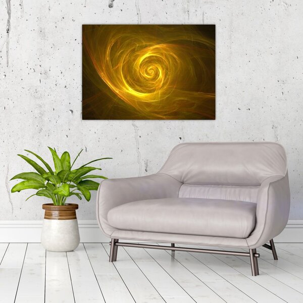 Absztrakt sárga spirál képe (70x50 cm)