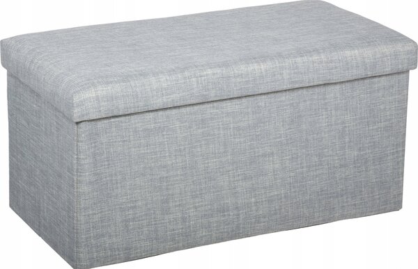 Puff Doble Plegable Tomaz - Gris Claro - 75,7x37,5x38 Cm Atmosphera