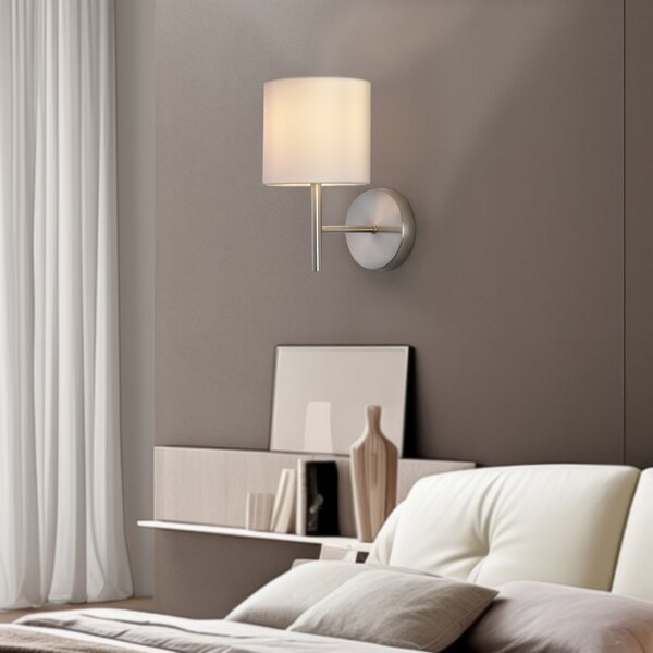Fali lámpa Winsford ezüstszínű / fehér
