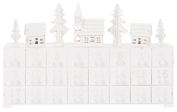 Karácsonyi dekoráció LED MUONIO 24 cm Adventi naptár Fehér