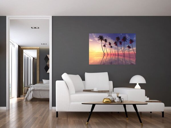 A felszín fölé emelkedő pálmafák képe (90x60 cm)