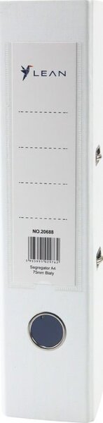 A4/75 mm-es iratrendező emelőszerkezettel, fehér – 20688