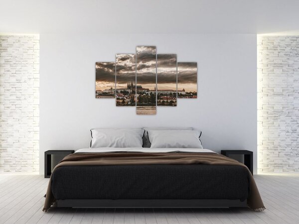 Prágai vár a félhomályban képe (150x105 cm)