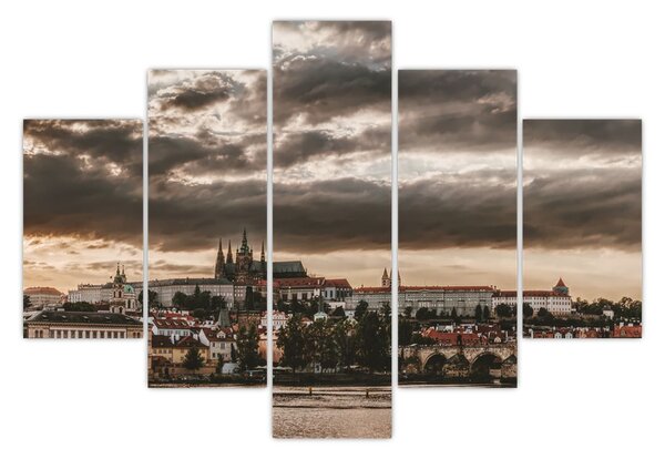 Prágai vár a félhomályban képe (150x105 cm)